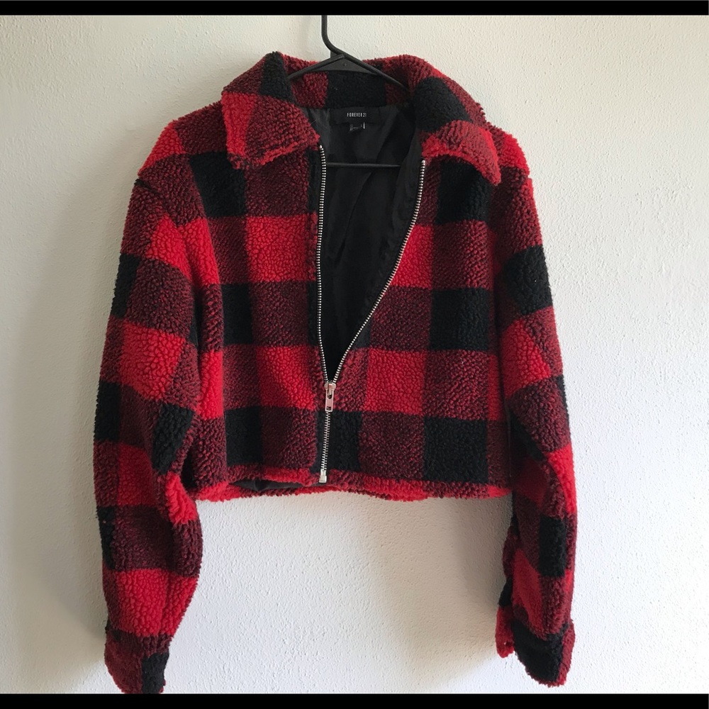 Plaid Wool Cropped Jacket